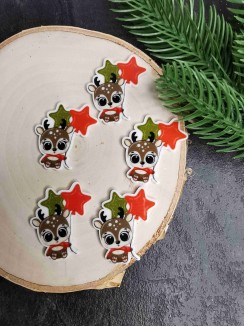 Кабошон-вырубка "Олененок с шариками" 3,2*3,4см.